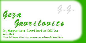 geza gavrilovits business card